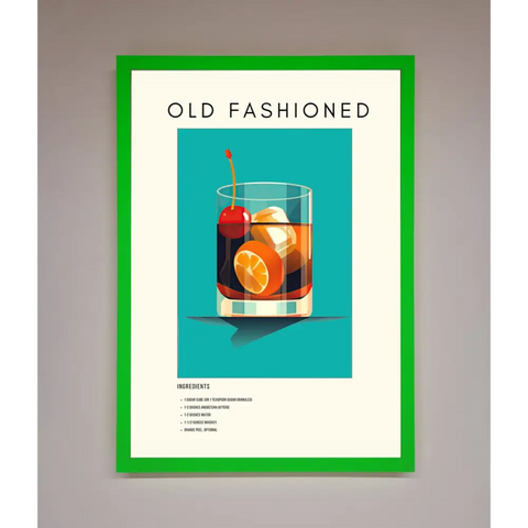 Old Fashioned Framed Print - B0 (100 x 141 cm) / Neon Dark Green - Framed Print