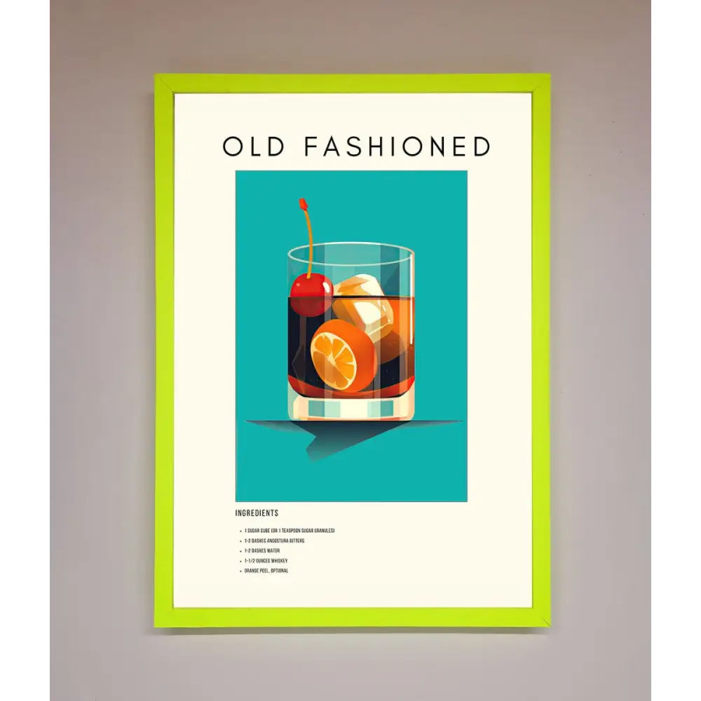 Old Fashioned Framed Print - B0 (100 x 141 cm) / Neon Green - Framed Print
