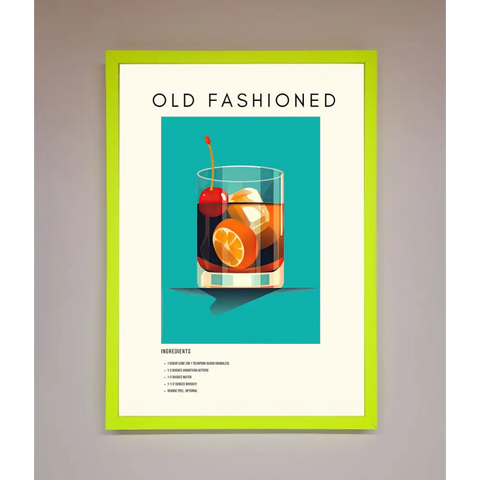 Old Fashioned Framed Print - B0 (100 x 141 cm) / Neon Green - Framed Print