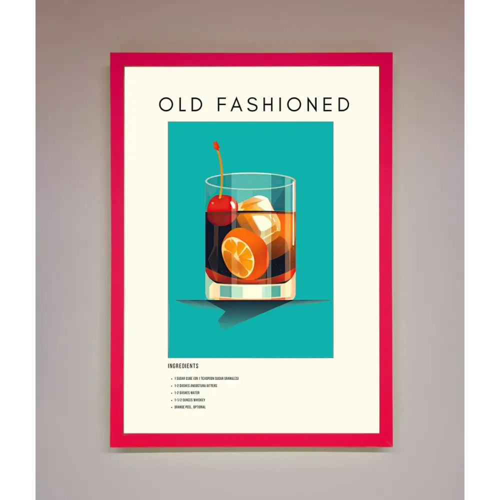 Old Fashioned Framed Print - B0 (100 x 141 cm) / Neon Pink - Framed Print