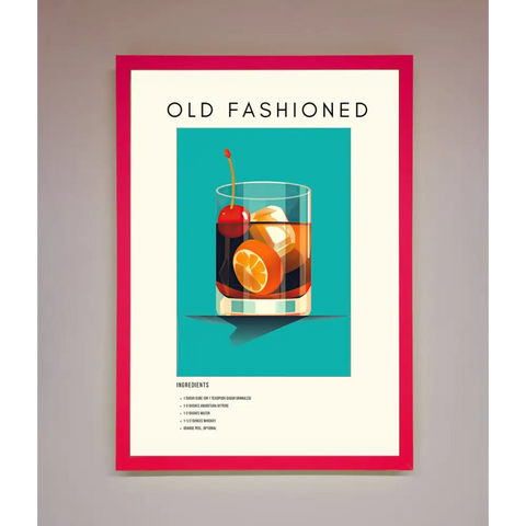 Old Fashioned Framed Print - B0 (100 x 141 cm) / Neon Pink - Framed Print