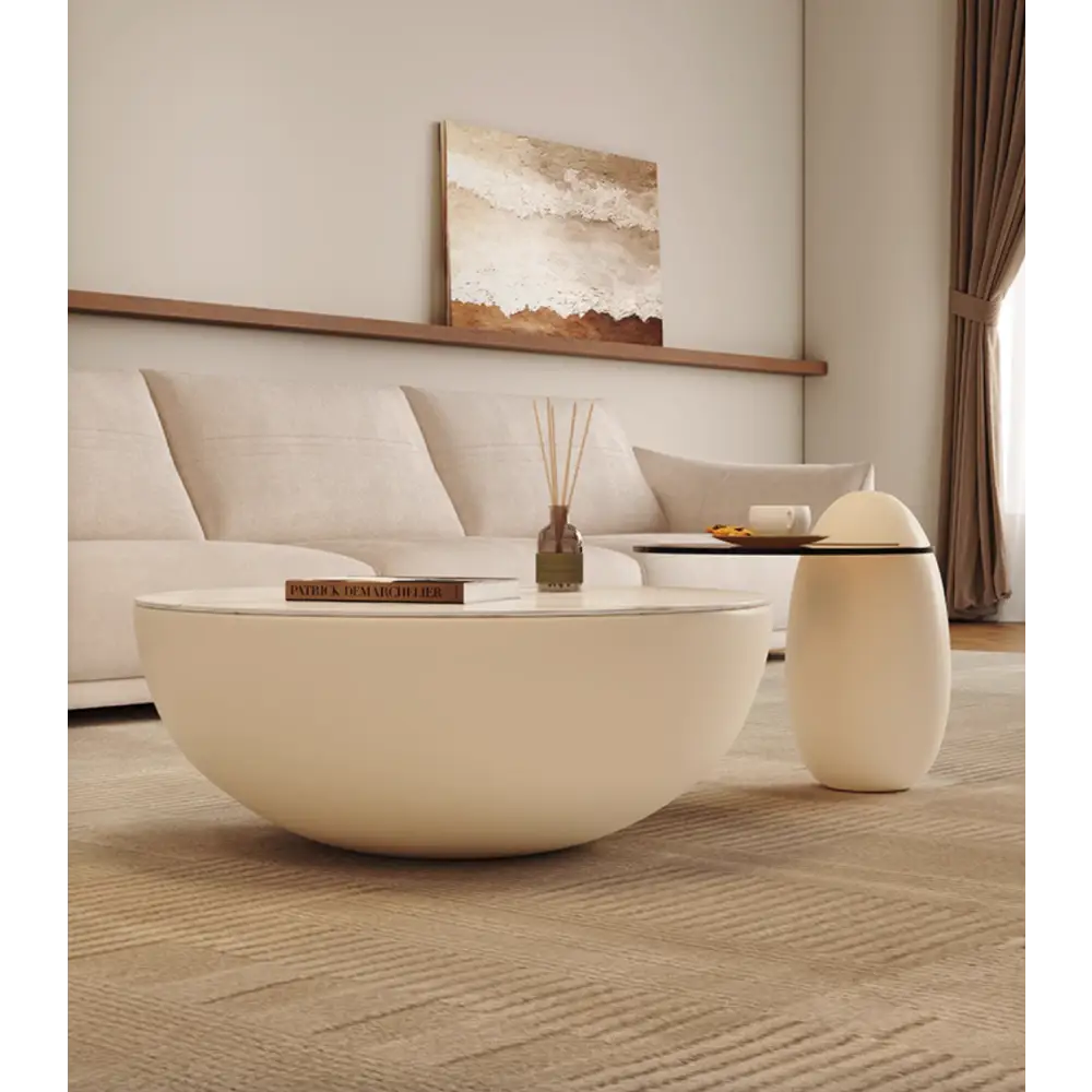 Oliver Marble Coffee Table, White｜ DC Concept