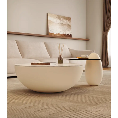 Oliver Marble Coffee Table, White｜ DC Concept