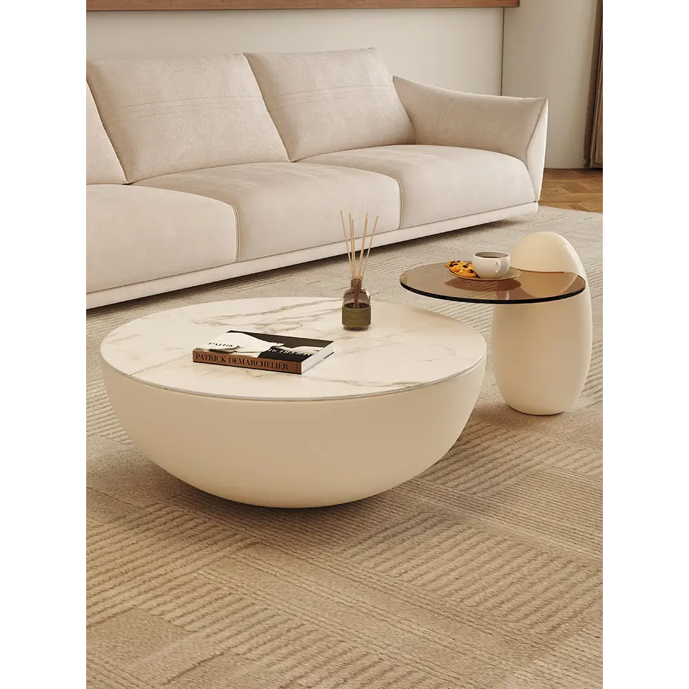 Oliver Marble Coffee Table, White｜ DC Concept