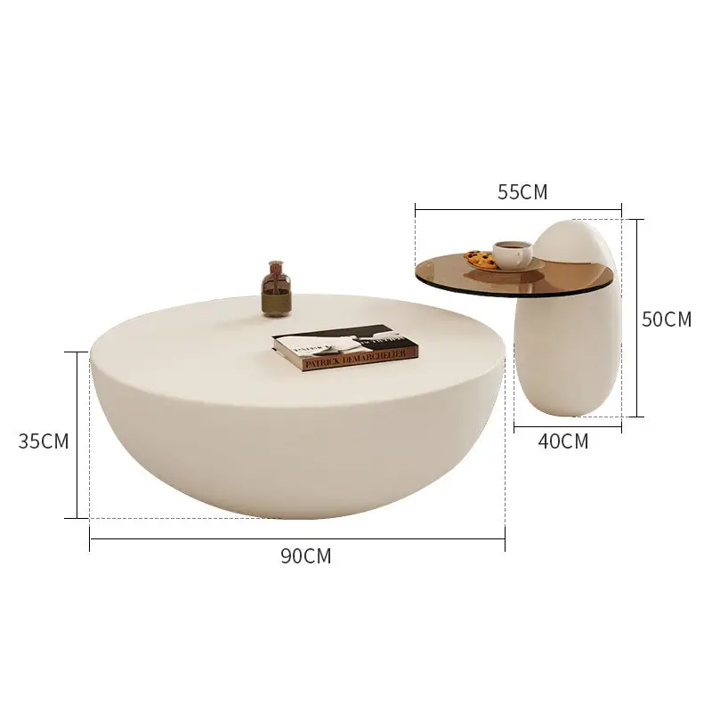 Oliver Marble Coffee Table, White｜ DC Concept