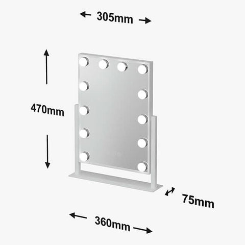 Olsen Hollywood Mirror White 47x37cm