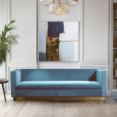 Opal 3 Seat Light Blue Sofa