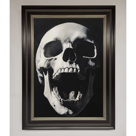 Open Mouth Skull Framed Poster - A3 (29.7 x 42 cm) / Black Silver - Framed Print