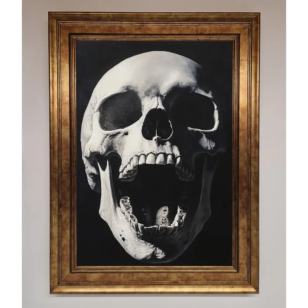 Open Mouth Skull Framed Poster - A3 (29.7 x 42 cm) / Bronze - Framed Print