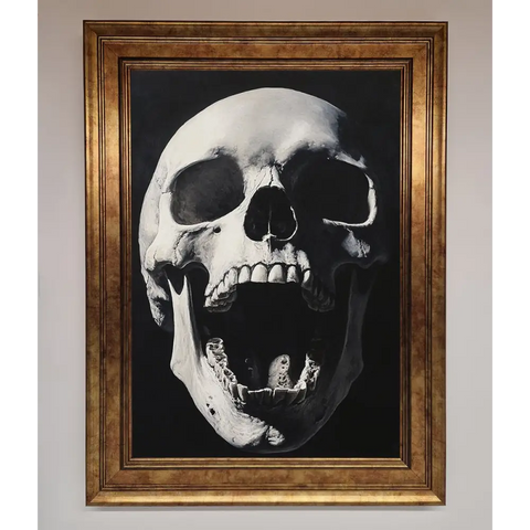 Open Mouth Skull Framed Poster - A3 (29.7 x 42 cm) / Bronze - Framed Print