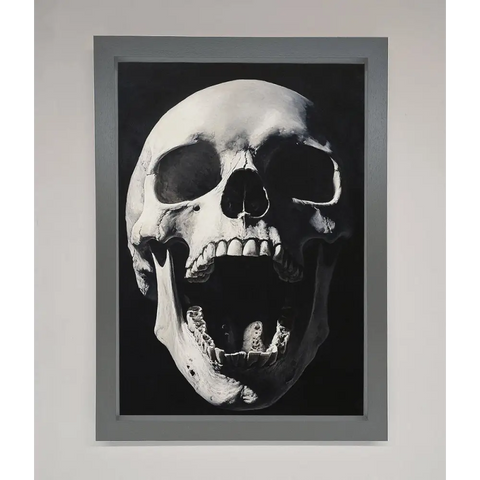 Open Mouth Skull Framed Poster - A3 (29.7 x 42 cm) / Dark Grey - Framed Print