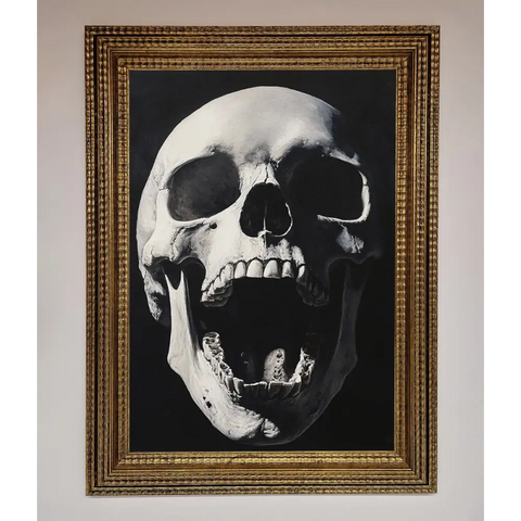 Open Mouth Skull Framed Poster - A3 (29.7 x 42 cm) / Ornate Gold - Framed Print