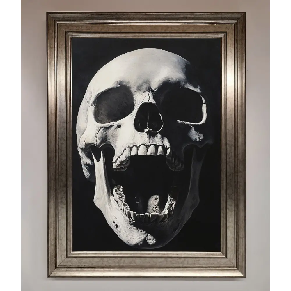 Open Mouth Skull Framed Poster - A3 (29.7 x 42 cm) / Silver - Framed Print