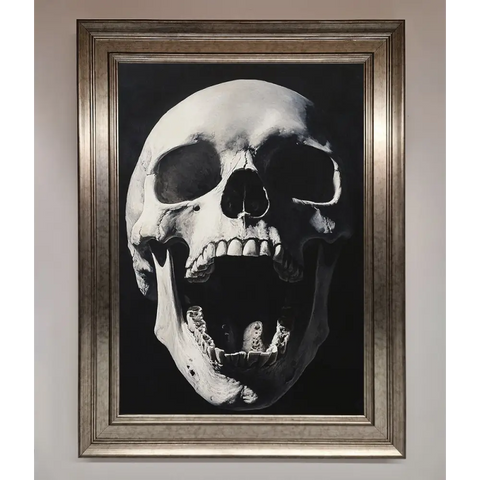 Open Mouth Skull Framed Poster - A3 (29.7 x 42 cm) / Silver - Framed Print