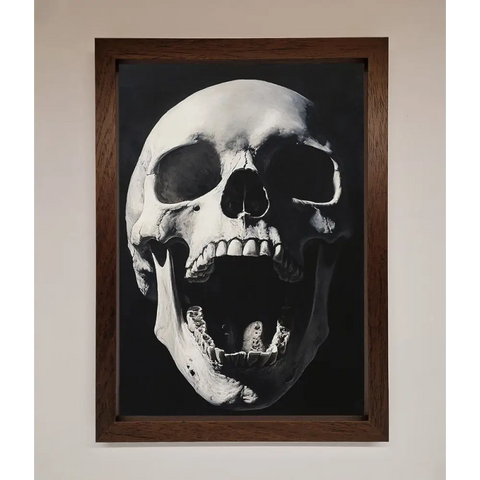 Open Mouth Skull Framed Poster - A3 (29.7 x 42 cm) / Walnut - Framed Print