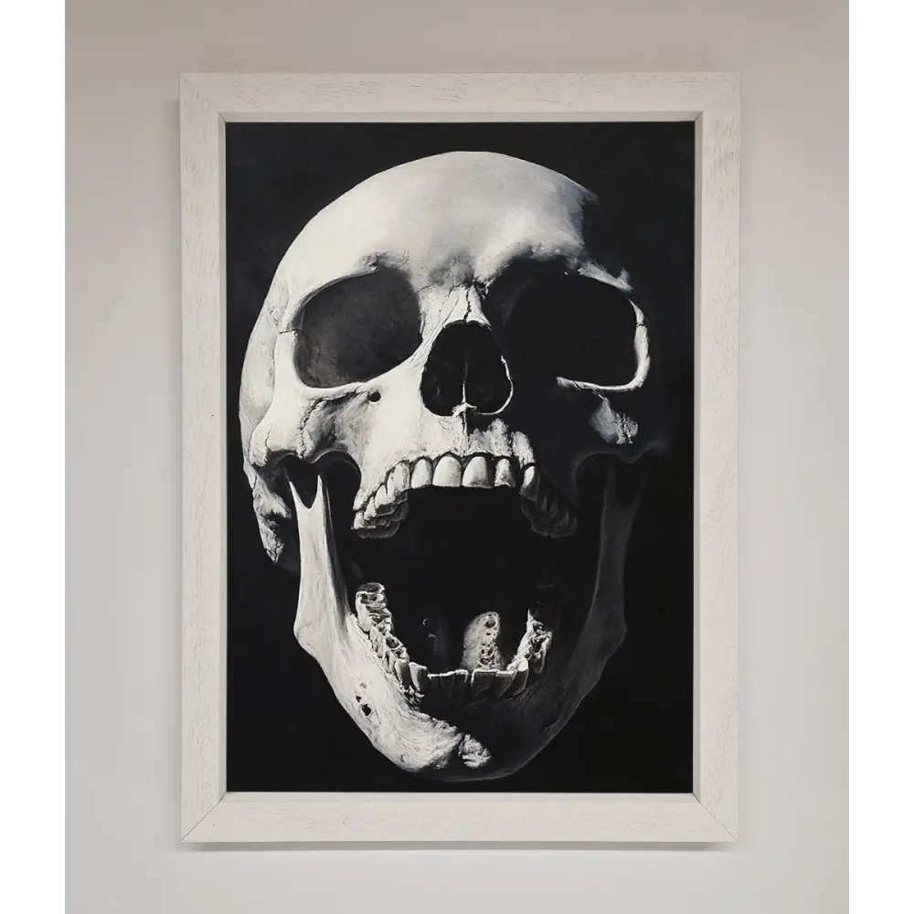 Open Mouth Skull Framed Poster - A3 (29.7 x 42 cm) / White - Framed Print