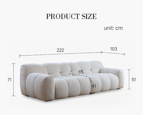Cora Three Seater Sofa, Boucle