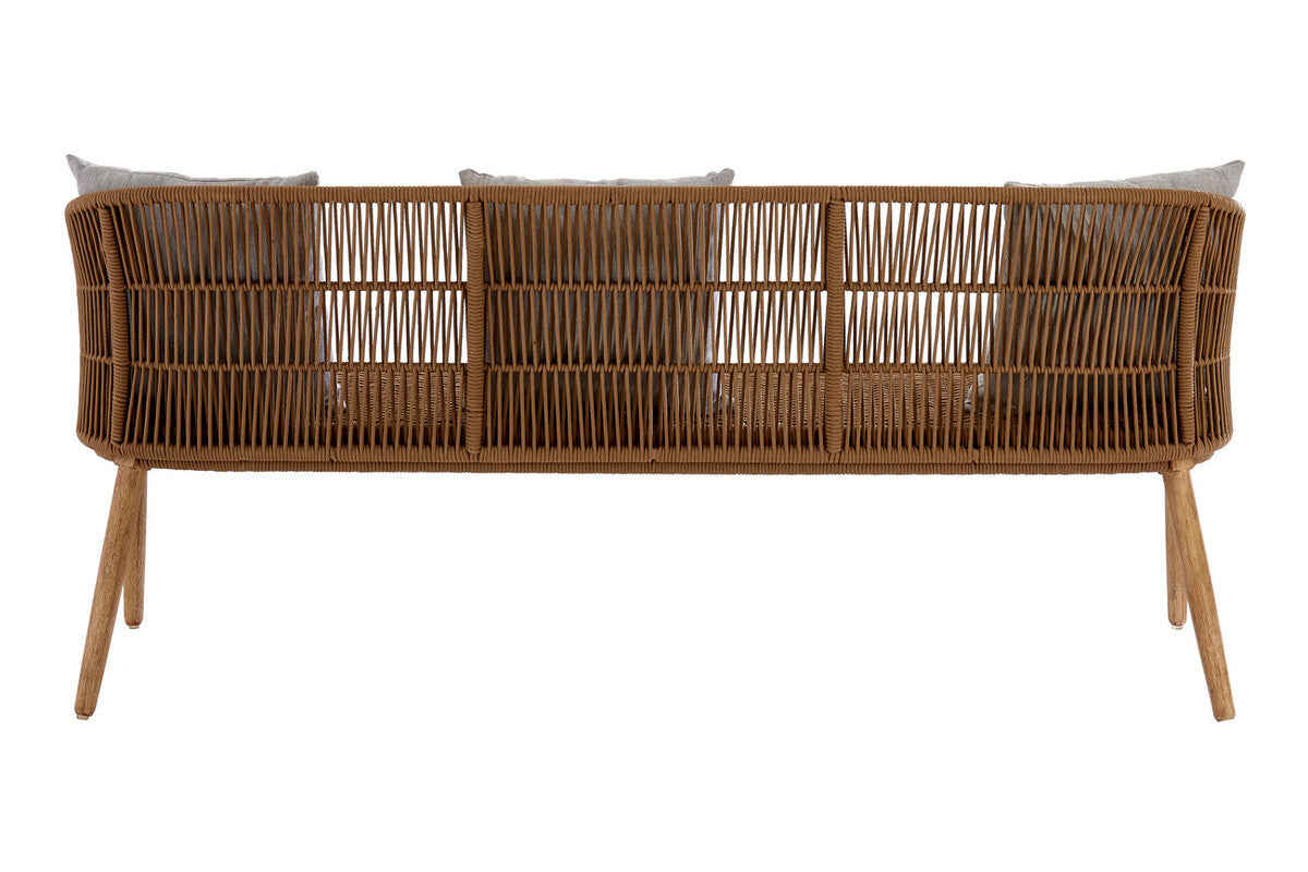 Opus 3 Seat Grey Sofa with Wooden Legs