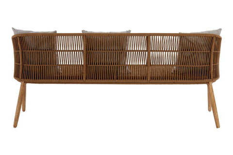 Opus 3 Seat Grey Sofa with Wooden Legs