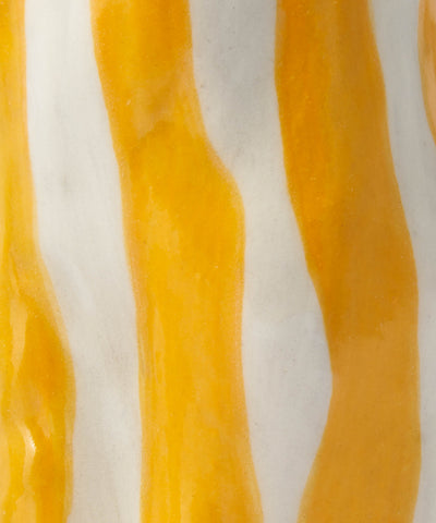 Orange candy stripe candle holder featuring vibrant orange and white striped fabric with a soft textured look