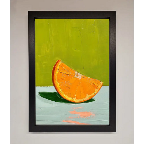 Orange Wedge Framed Print - A3 (29.7 x 42 cm) / Black - Framed Print