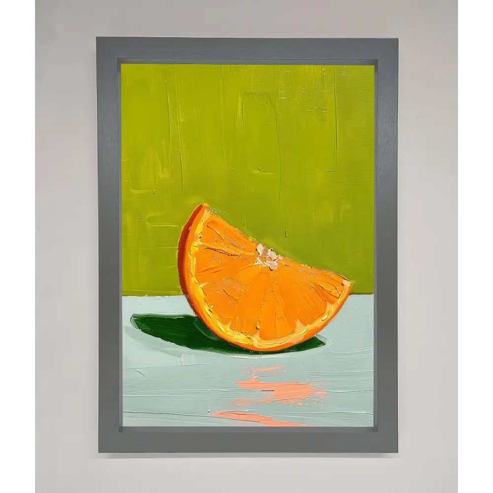 Orange Wedge Framed Print - A3 (29.7 x 42 cm) / Dark Grey - Framed Print