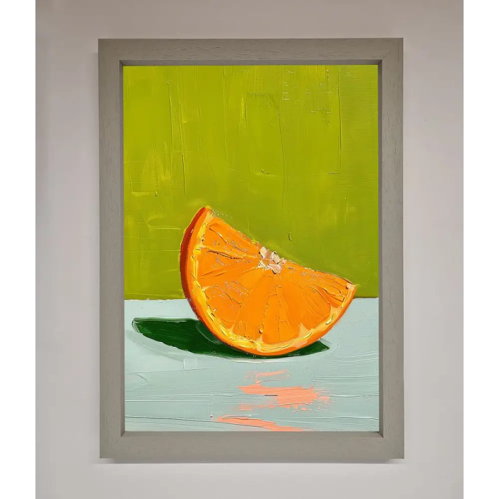 Orange Wedge Framed Print - A3 (29.7 x 42 cm) / Grey - Framed Print