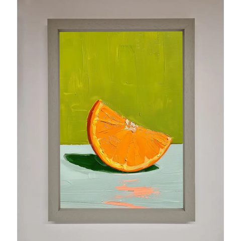 Orange Wedge Framed Print - A3 (29.7 x 42 cm) / Grey - Framed Print