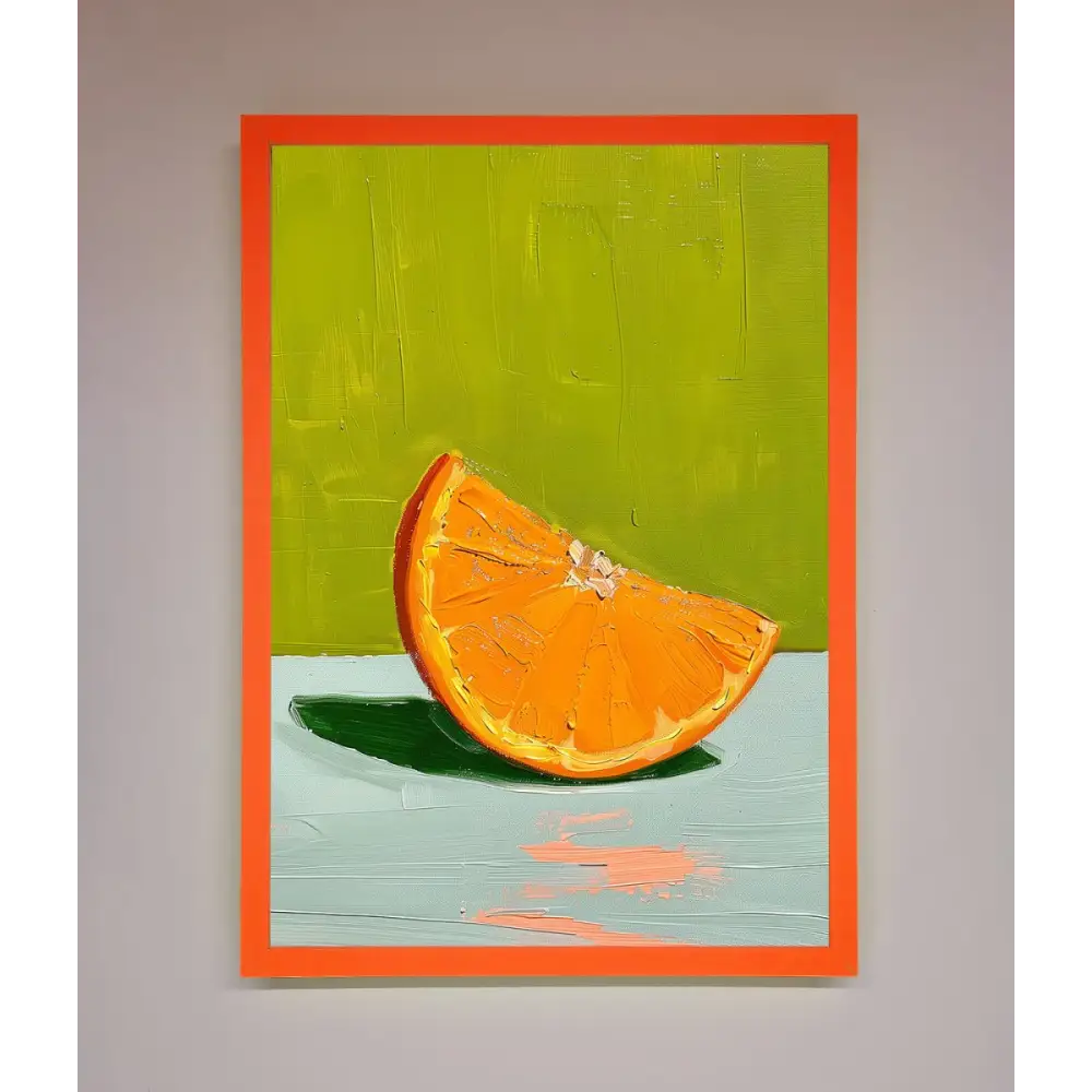 Orange Wedge Framed Print - A3 (29.7 x 42 cm) / Neon Orange - Framed Print