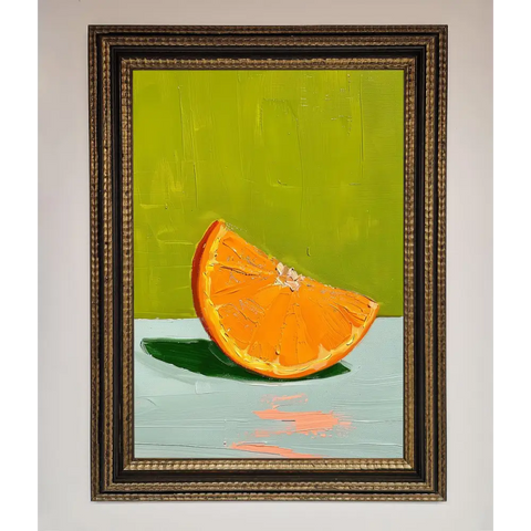 Orange Wedge Framed Print - A3 (29.7 x 42 cm) / Ornate Gold Black - Framed Print