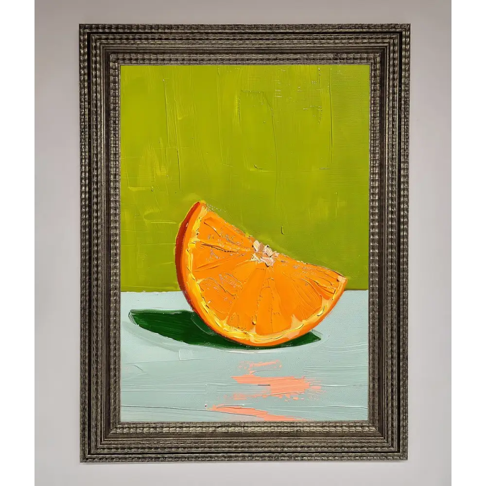 Orange Wedge Framed Print - A3 (29.7 x 42 cm) / Ornate Silver - Framed Print