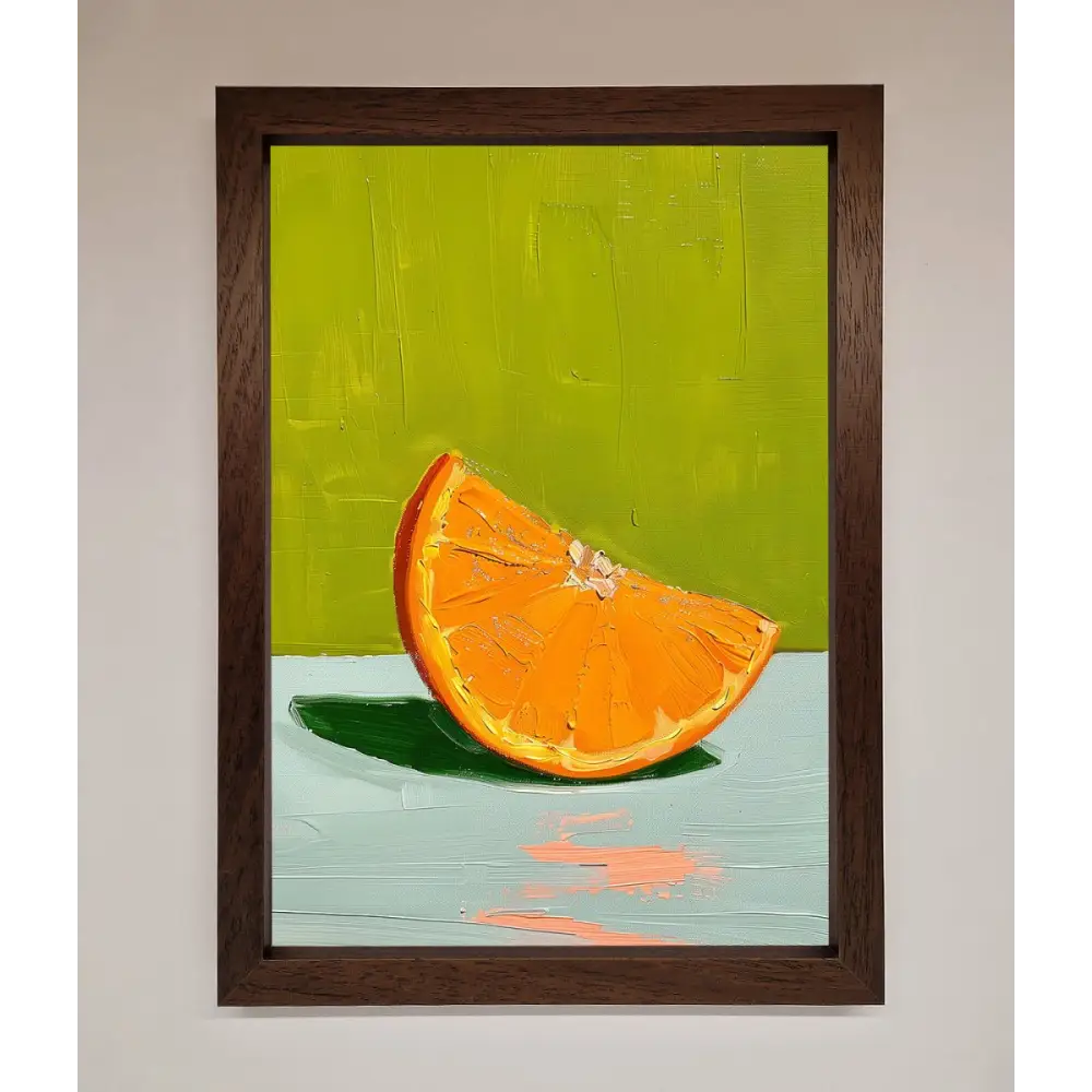 Orange Wedge Framed Print - A3 (29.7 x 42 cm) / Walnut - Framed Print