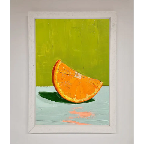 Orange Wedge Framed Print - A3 (29.7 x 42 cm) / White - Framed Print