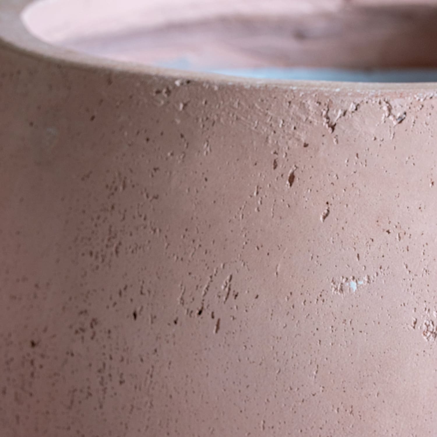 Matte pink blushstone orbello 22cm concrete sphere planter perfect plant pot for small ferns with textured surface