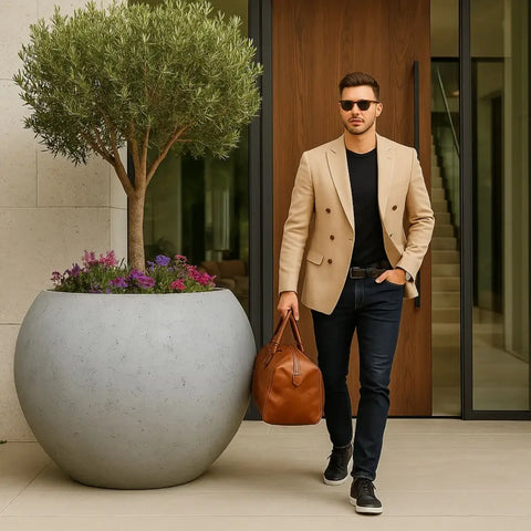 Orbello | Onyx Dusk – 110cm XXL Concrete Sphere Planter – 686L Round Plant Pot - Pots & Plants