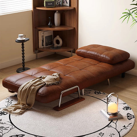 O'Reilly Single Seater Sofa Bed, Brown Leather
