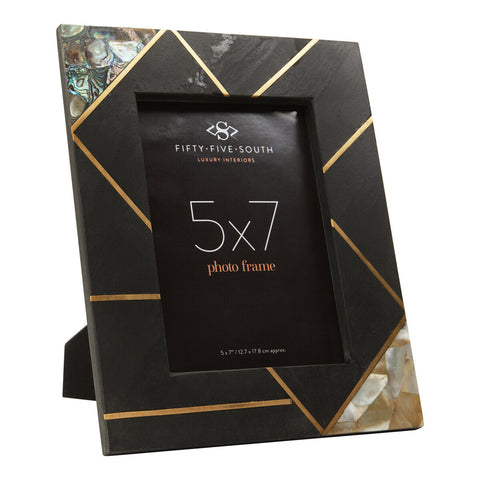 Oriana 5In X 7In Mother of Pearl and Gold Inlay Large Photo Frame