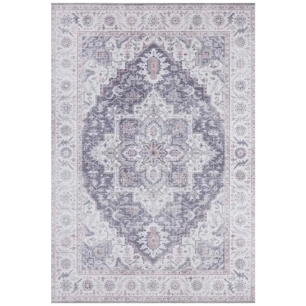 Oriental Anthea Rug Medallion Design - 80X150 cm / Grey - Rugs