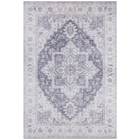 Oriental Anthea Rug Medallion Design - 80X150 cm / Grey - Rugs