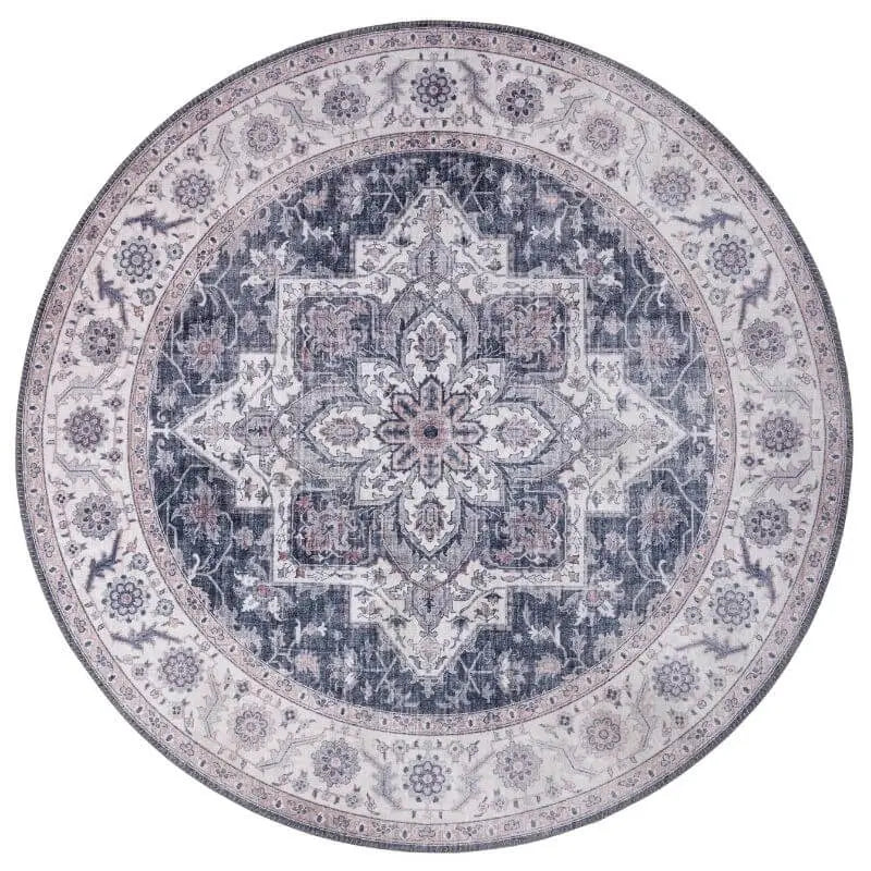 Oriental Anthea Rug Medallion Design - Ø 160 cm / Grey - Rugs