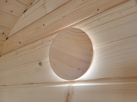 Steam & Oak Gas Barrel Sauna 2.4m with Porch (Electric or Wood-Fired)