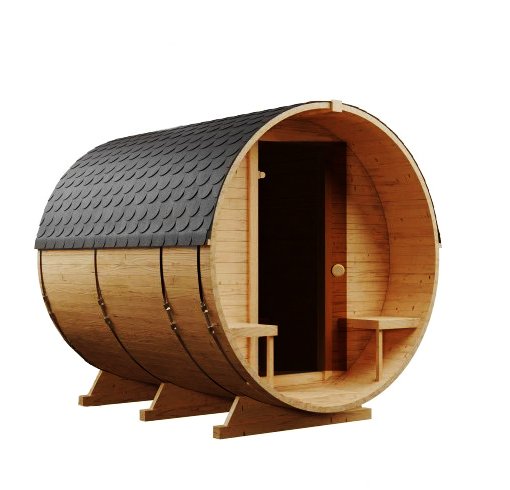 Steam & Oak Gas Barrel Sauna 2.4m with Porch (Electric or Wood-Fired)