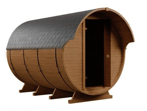 Steam & Oak Gas Barrel Sauna 3m with Anteroom (Electric or Wood-Fired)