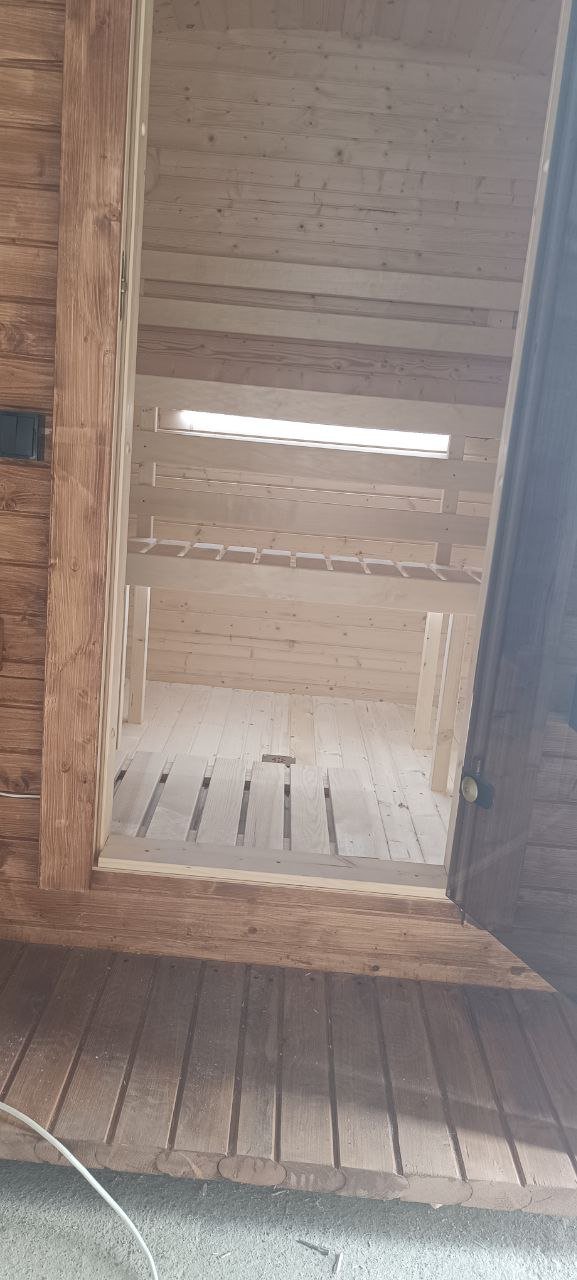 Steam & Oak Gas Cube Sauna 2.4m with Porch (Electric or Wood-Fired)