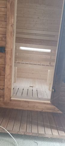 Steam & Oak Gas Cube Sauna 2.4m with Porch (Electric or Wood-Fired)