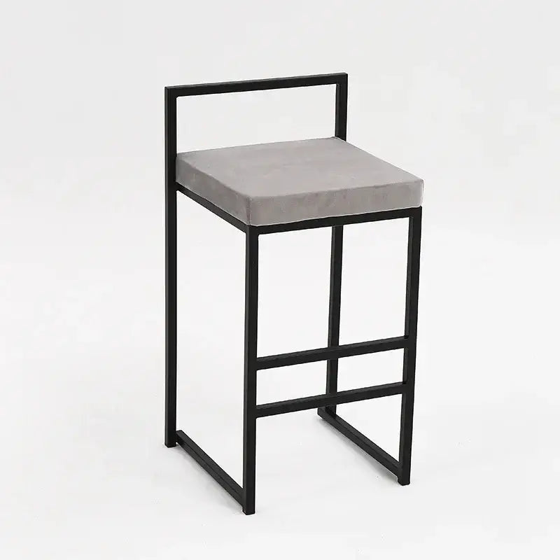 Orion Bar Stool - Light Grey / Leather / 55cm - Bar Stool
