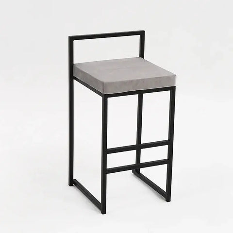Orion Bar Stool - Light Grey / Leather / 55cm - Bar Stool