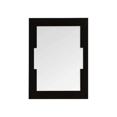 Black-framed rectangular osaka wall mirror with decorative geometric cutout design for stylish wall decor