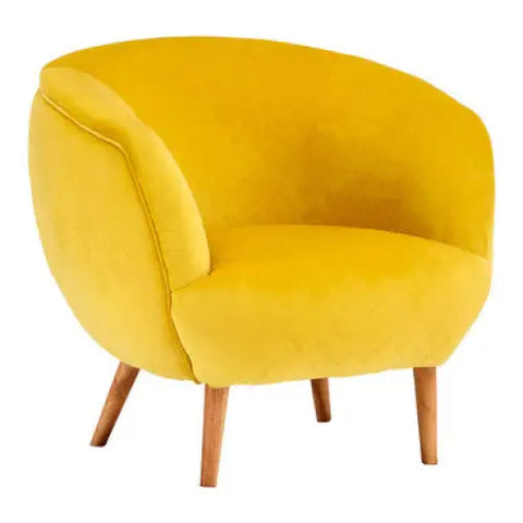 Oscar Yellow Fabric Chair - Arm Chair