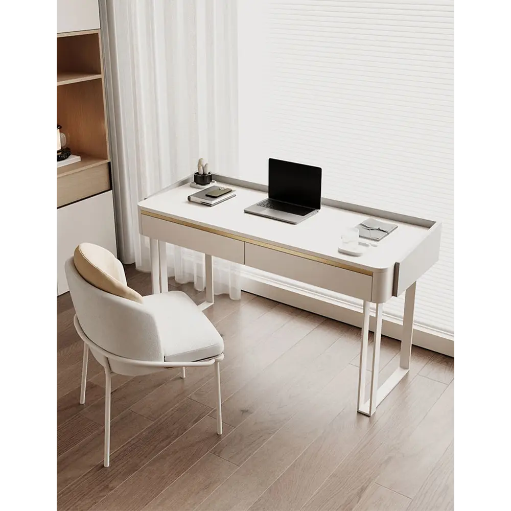 Otto Office Desk - White Sintered Stone｜ DC Concept